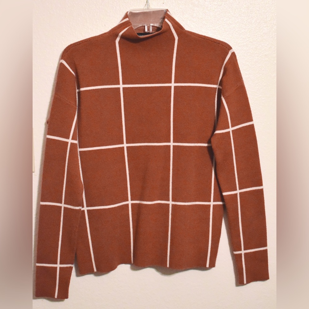 Burnt Orange Mock Neck Sweater